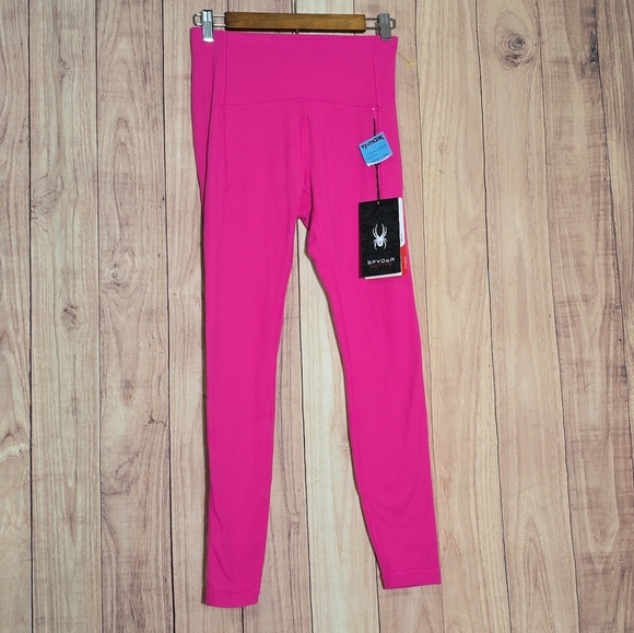 Spyder Active Pink Chafe Resistant Zip Pocket Leggings Size Small NWT - Picture 8 of 14